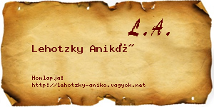 Lehotzky Anikó névjegykártya