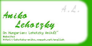 aniko lehotzky business card
